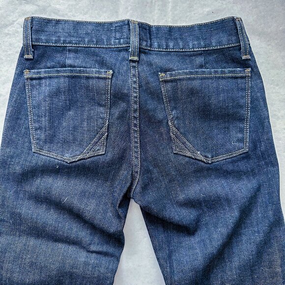 Anlo denim tab front ultra wide flare palazzo leg low rise jeans Sz 24 - Picture 6 of 9